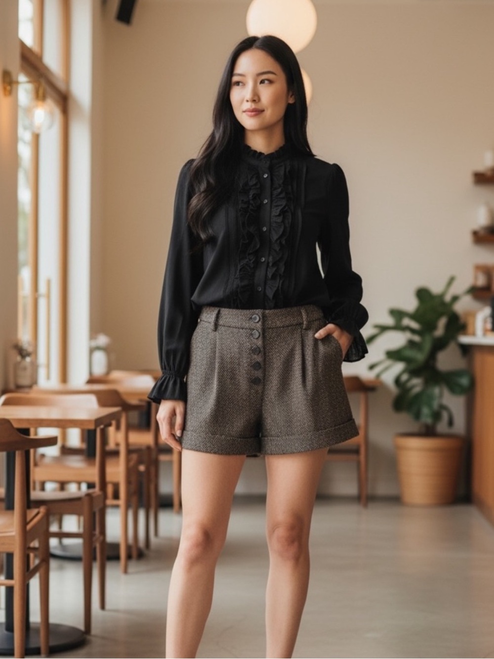 Christian Lacroix Brown Pleated Shorts